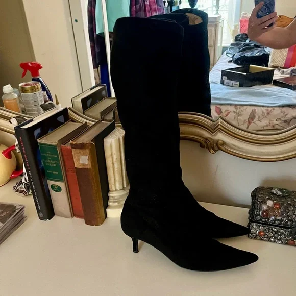 Vintage | Donald J Pliner Elisa3 Suede Elastic Knee Boots!! - Picture 3 of 10